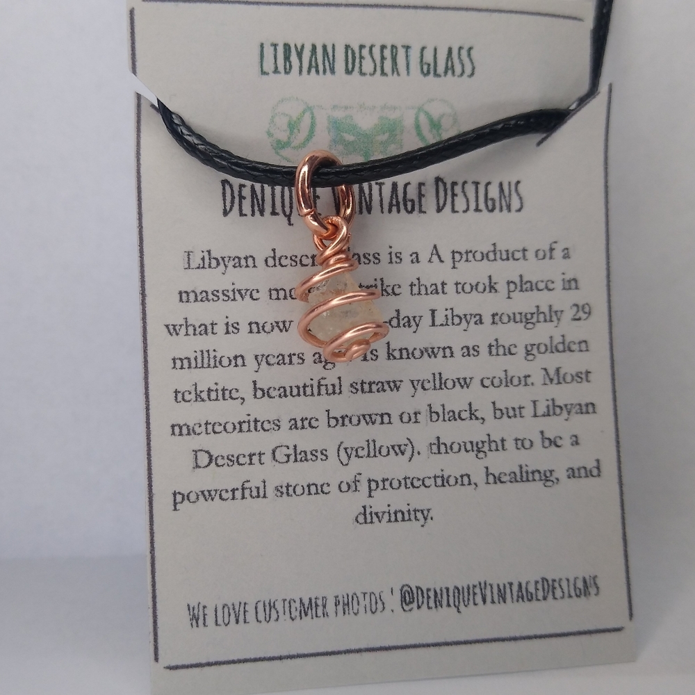 Real Raw Libyan Desert Glass wrapped in Copper